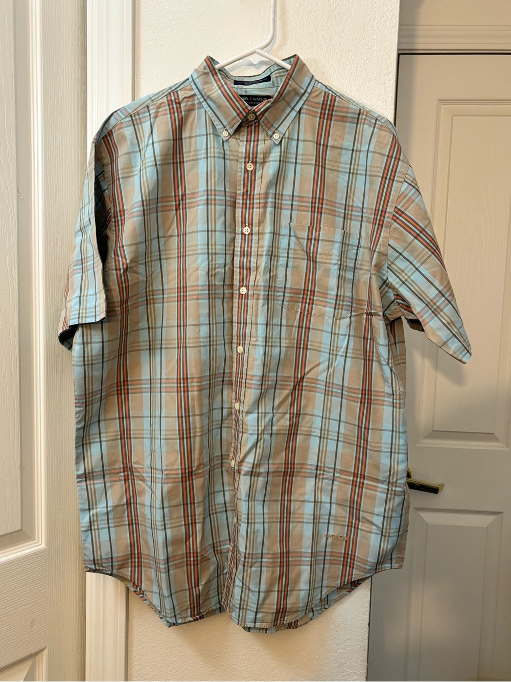 Daniel Cremieux Light Blue & Brown Plaid Button-Down Shirt